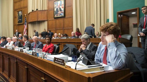 Joseph Kennedy, right, and members of a committee argue the details of the GOP's Obamacare replacement bill after working through the night last year.