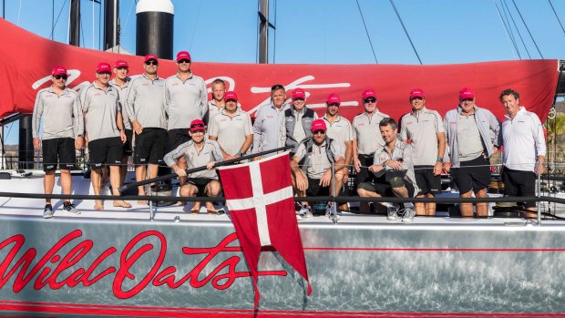 Royal racing: Prince Frederik of Denmark (front row) and his Wild Oats crew took top honours in the grand prix division at Hamilton Island.