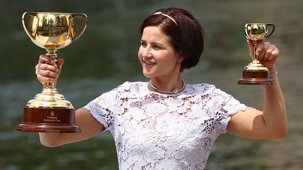 Michelle Payne after winning the 2015 Melbourne Cup.