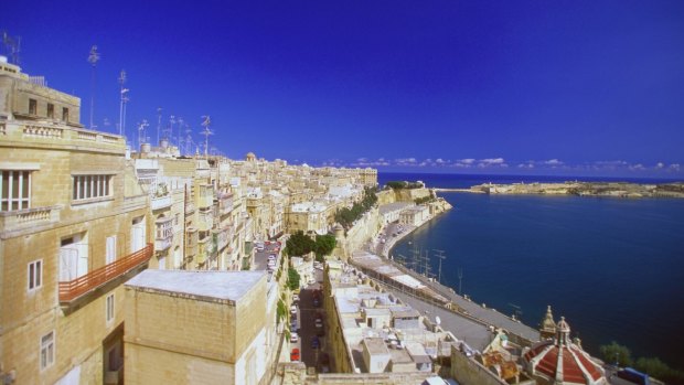 The harbour of Valetta, Malta.