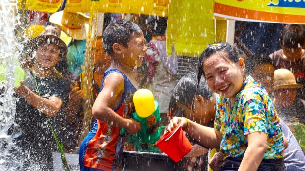 Locals in Chiang Mai during Songkran.