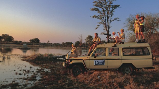 Sunset stop in Moremi Wildlife Reserve.
