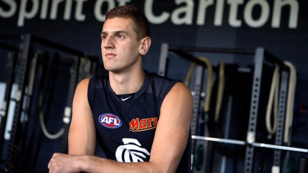 New Blue: Carlton recruit Liam Jones.