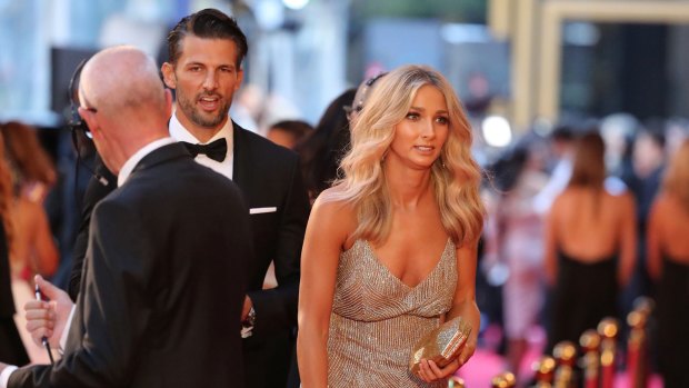 Of Bachelor fame, Tim Robards and Anna Heinrich arrive at the 59th Annual Logie Awards.