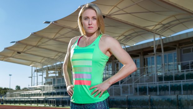 One year to go: Sally Pearson on the Gold Coast.