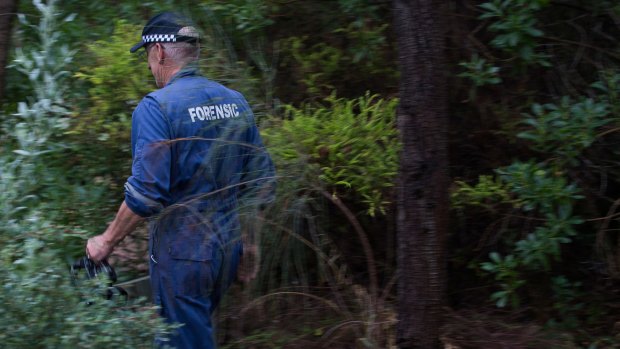 Forensic officers on the scene in Sorrento last month