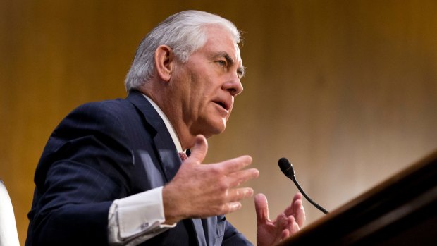Secretary of State-designate Rex Tillerson while testifying on Capitol Hill in Washington last week.