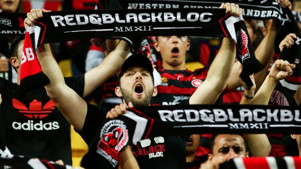 Singing proud: Wanderers fans show their support in Wellington.