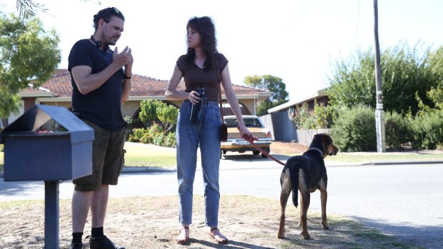 Director Ben Young and Emma Booth on set of Hounds of Love.