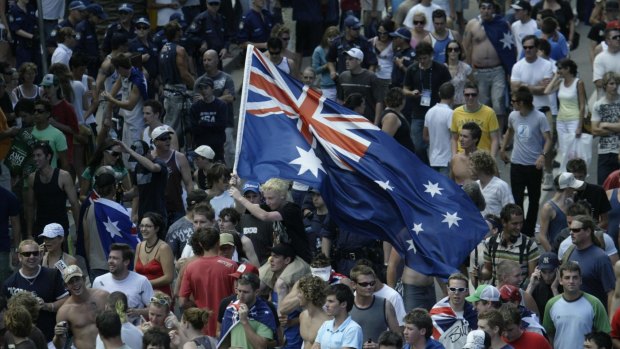 More than 5500 people gathered at North Cronulla on December 11, 2005.