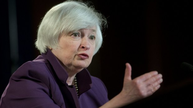 Janet Yellen, chair of the US Federal Reserve, speaks during a news conference in Washington.