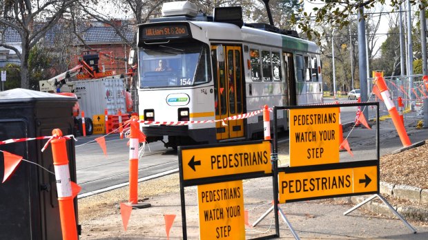 A 'construction blitz' has seen four kilometres of tram track built along Toorak Road.