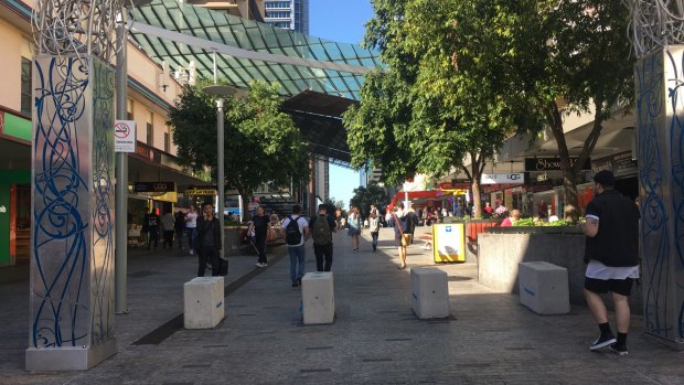 Security bollards have been installed at Brisbane's Queen Street Mall.