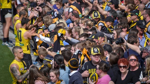 Tigers supporters flocked to see them train on Friday.