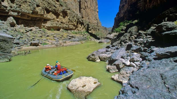 Rafting at Tight Squeeze on the Rio Grande in Mariscal Canyon.
