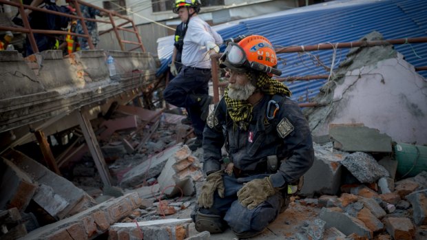 A South American rescue  search for survivors in Kathmandu.
