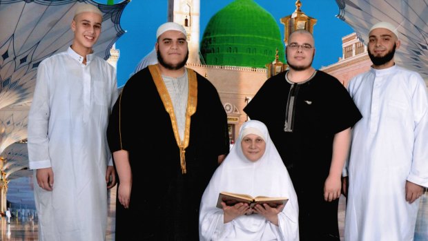 The Elbaf brothers and their mother, Bassima. From left: Taha,  Hamza, Bilal and Omar.