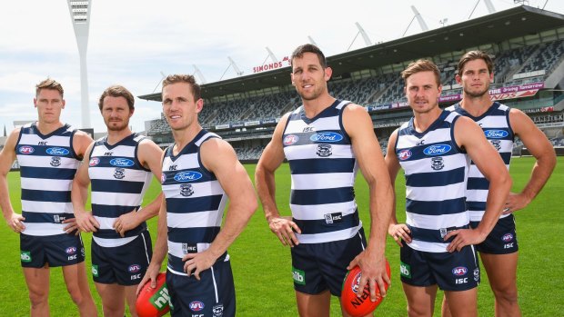 Top Cats: The Geelong leadership group, including Patrick Dangerfield.