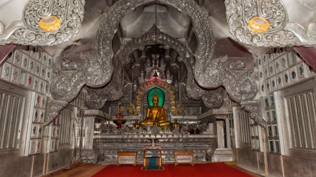 A statute of Buddha inside Wat Srisupahn Temple, Chiang Mai.