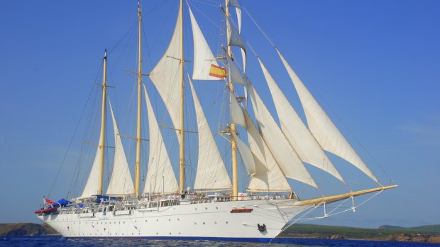 Star Clipper under full sail.