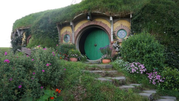 Famous door: The entrance to the Baggins Hole.