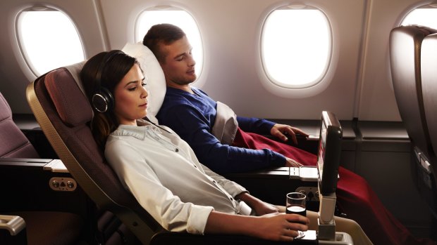 Qantas A380 premium economy: plenty of space and great service.