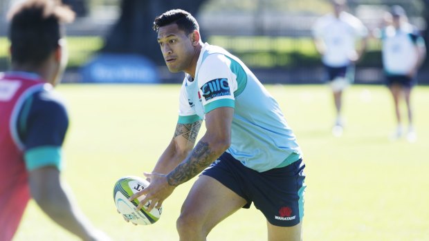 Defending champs: Israel Folau at training on Tuesday.