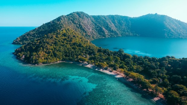 Tiny Satonda Island in Indonesia.