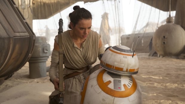 John Williams is a favourite to win Best Score at this year's Oscars for Star Wars: The Force Awakens. Pictured are Rey (Daisy Ridley) and BB-8.