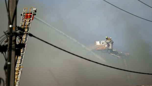 Cranes at the Little Saigon fire at Footscray.