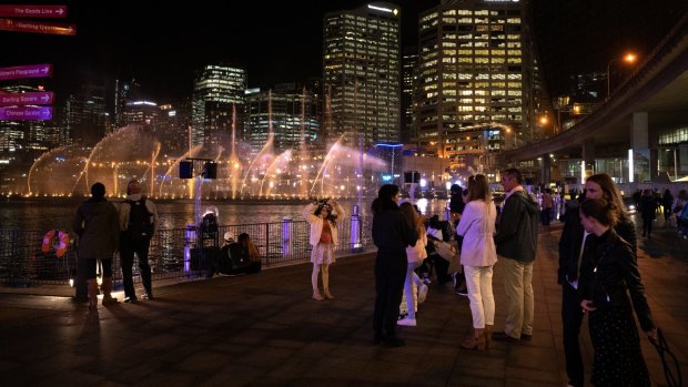 A preview of Vivid's water display, Sydney Infinity, took place on Thursday night.