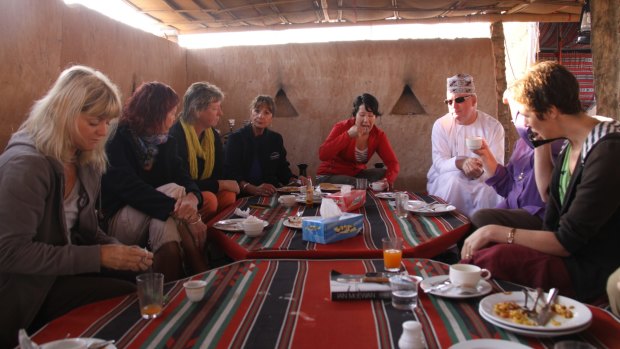 Group lunch at a Bedouin camp.