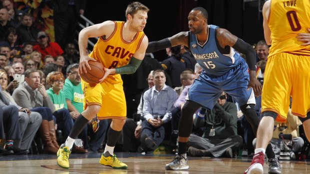 Green and gold: Matthew Dellavedova in action against the Minnesota Timberwolves.