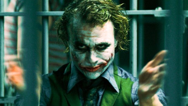 Heath Ledger as the Joker in Batman film The Dark Knight.