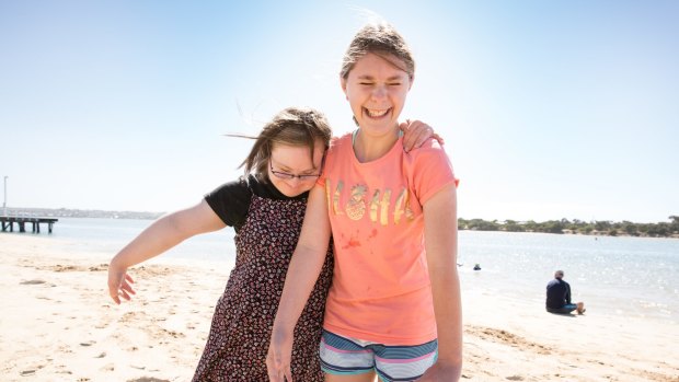 Ally Deller (left), 18, and Brooke Mitchell, 15, enjoy their new friendship. 