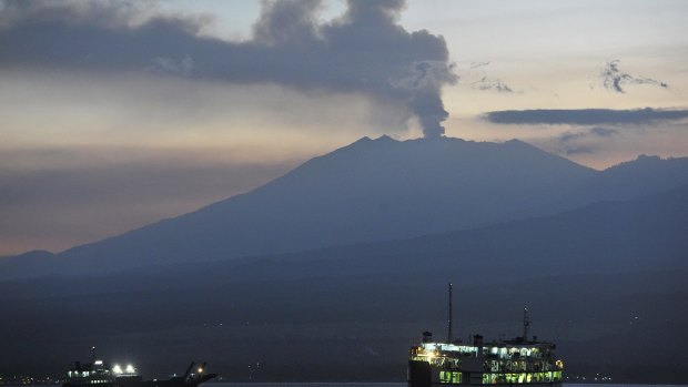Mount Raung in East Java spews ash into the air, causing an on-going aviation hazard.