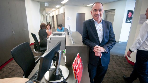 National Australia Bank chief executive Andrew Thorburn in a Gold Coast branch this week.