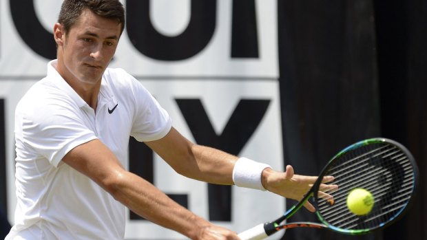 Outclassed:  Bernard Tomic could not quite keep up with Nadal.