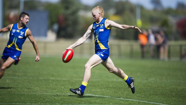 Canberra Demons ruck Sam Askew was one of his team's best in a 51-point loss to the Southport Sharks on Saturday.