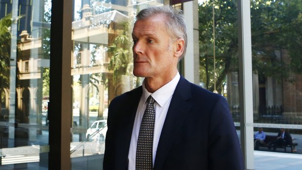 Gordon Wood leaves the Supreme Court, where he is suing the state of NSW.