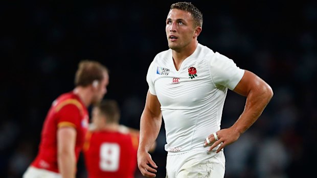 What could have been: Sam Burgess during the World Cup pool loss against Wales.