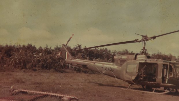 1966: a helicopter lands at Nui Dat, Australia's wartime base, some 30 kilometres inland from Vung Tau.