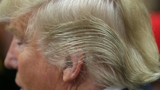 Republican presidential candidate Donald Trump's hair 