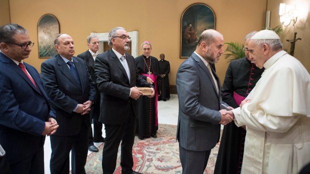 Pope Francis met with a delegation of Palestinian religious and intellectual representatives on Wednesday before he called for the status quo of Jerusalem to be respected.
