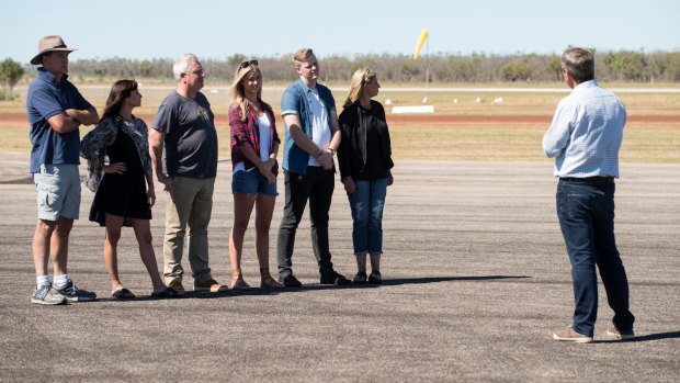 Ray Martin with the celebrity cast of season two of First Contact. 