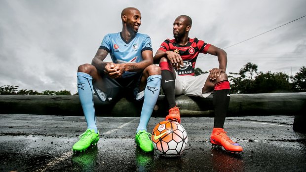Friends ... off the pitch: Mickael Tavares and Romeo Castelen.