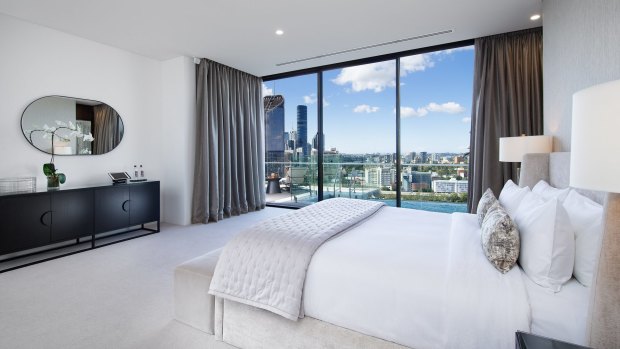 The master bedroom has its own terrace and pool entrance.