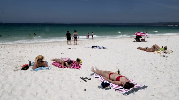 Hyams Beach has become overcrowded due to its reputation for having "the world's whitest sand". 