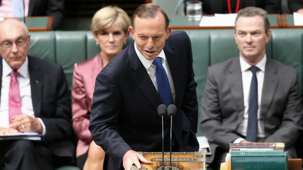 Prime Minister Tony Abbott during question time on Wednesday.