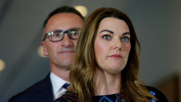 Greens senators Sarah Hanson-Young and Richard Di Natale.